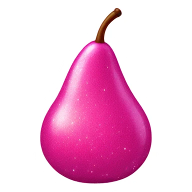 Hot pink realistic pear with glitter  sticker