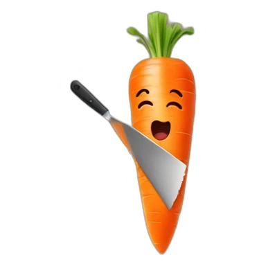 a crying carrot getting cut sticker