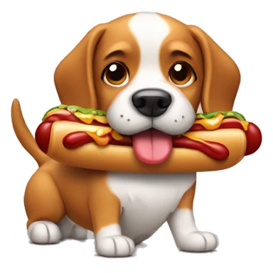 Dog  with hotdog sticker