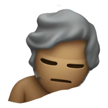 A man have mask and sleeping on bed sticker