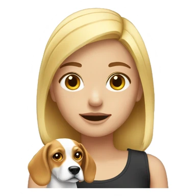blonde girl with beagle  sticker
