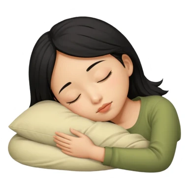 Black haired, olive-skinned Asian girl sleeping alone  sticker