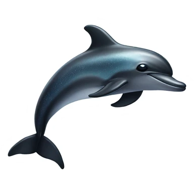 black dolphin with sparkles like that of a sun’s on water sticker