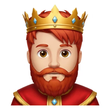 bearded king with no crown and red outfit red hair sticker