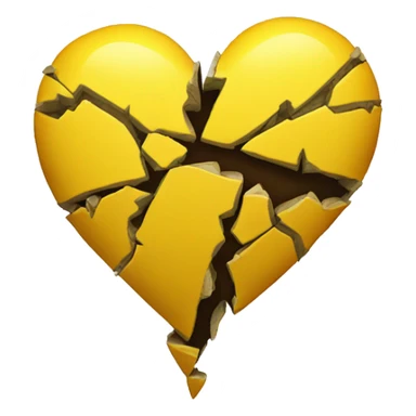Broken yellow heart  sticker