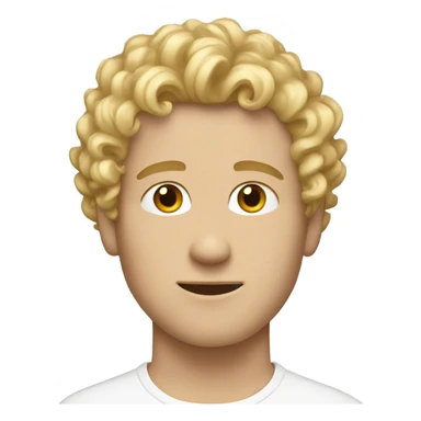 White guy with blonde kinda curly hair short face sticker