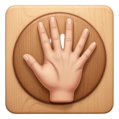 Design an Apple-style emoji of a hand knocking on a wooden door. Realistic shading, soft gradients, rounded shapes, high resolution, transparent background. sticker
