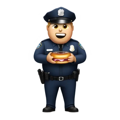 Fat police officer eating a donut sticker