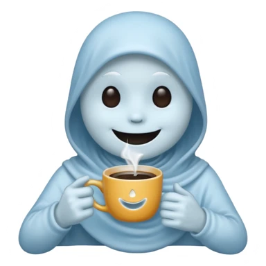 Casper the Ghost Drinks Coffee sticker