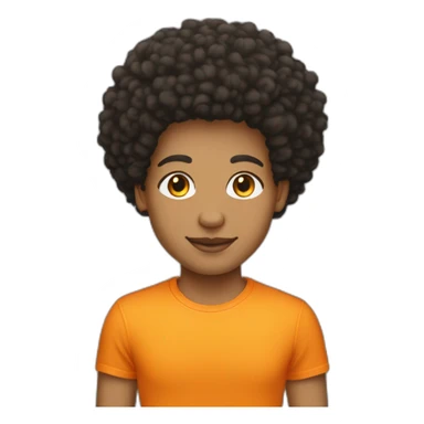 Light skin afro orange in fit big sticker