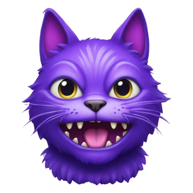 purple cat monster sticker