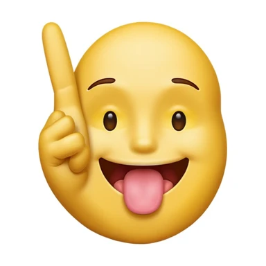 A yellow emoji face with its tongue sticking out
	•	A peace sign hand centered under the tongue
	•	The back of the hand showing (i.e. not the palm) sticker