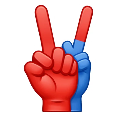 foam finger blue (#00A3E0) and red (#F9423A) sticker