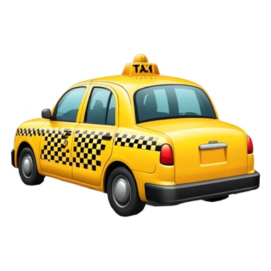 yellow taxi cab with black checkered pattern sticker