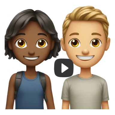 smiling girl and boy selfie sticker