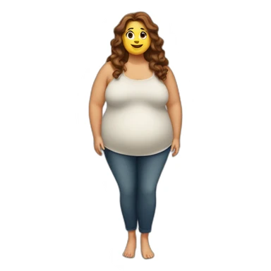 obese-woman-big-belly-cheveux-long-marron sticker