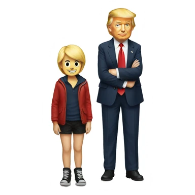 Trump with a kid on his legs sticker