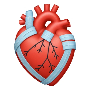 corazón celeste vendado  sticker