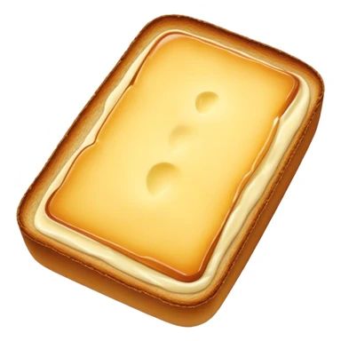 Cinematic warm toasted bread, golden-brown edges, butter melting into the surface, slightly crispy texture, simple and comforting, warm glowing background, inviting and homely. sticker