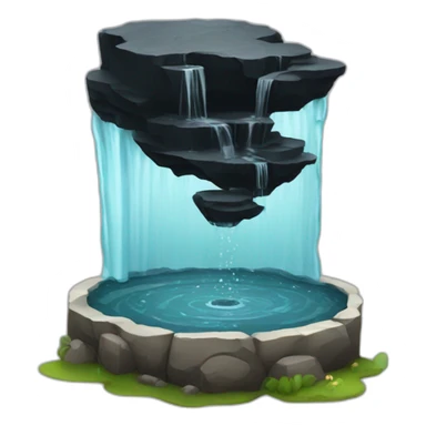water spring with black stone 2.5D sticker
