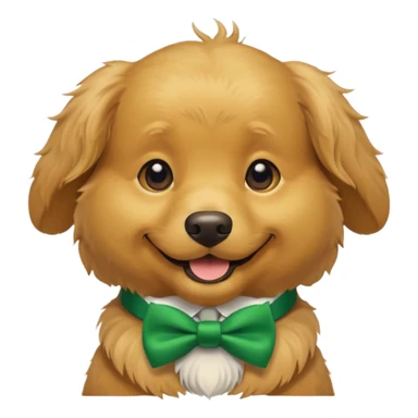 dog with a green bow tie sticker