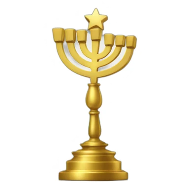 Green white red flag with golden menorah in the middle sticker