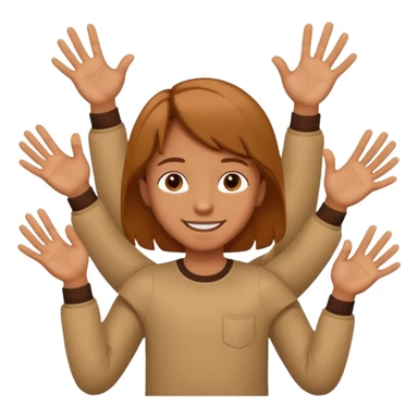 kid with tan hair and holding a six in his hand and a seven and the other hand sticker