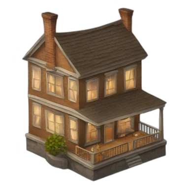 Whiskey glass house isometric sticker