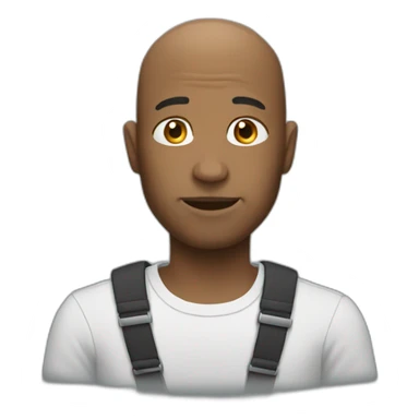 bald man who is a little black sticker