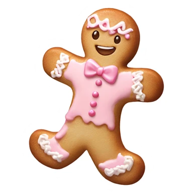pastel pink gingerbread girl realistic with light bread  sticker