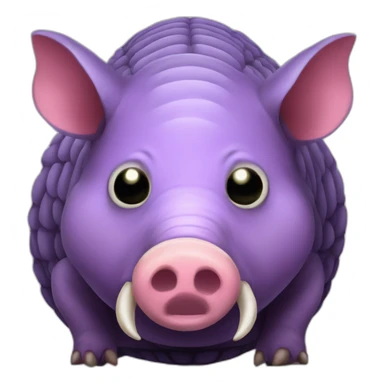 Purple Pig insect armadillo with evil face sticker