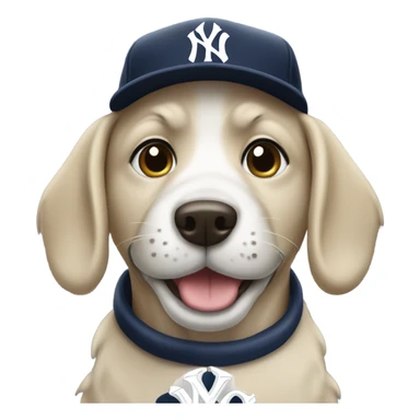 Dog with New York Yankees hat  sticker