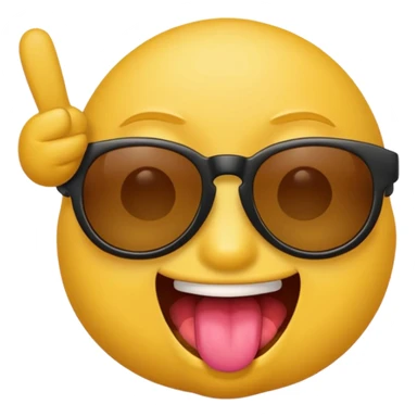 Fassa um emoji simples aquele da carinha amarelo de óculos escuro dando uma língua bem ofensiva e mostrando o dedo do meio da mesma forma sticker
