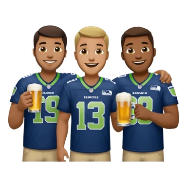 Seahawks drinking 3 men sticker