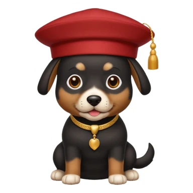 black suited dog with fes hat sticker