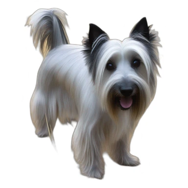Skye terrier in a coprinus comatus field sticker