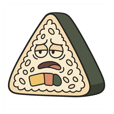 triangular rolled-rice gimbap, stylized, no background sticker