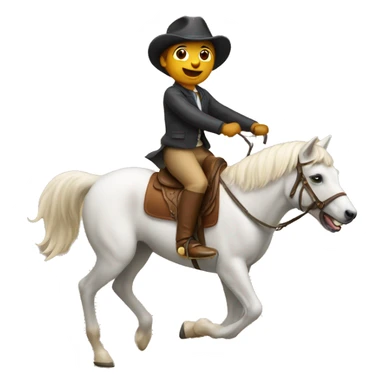 Dog riding horse sticker