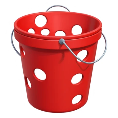 red bucket with holes sticker