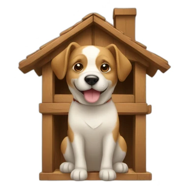A dog in a cabin sticker