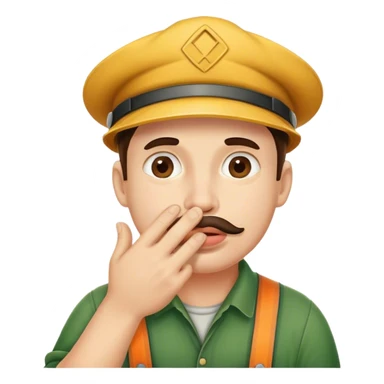 Agriculteur qui hésite avec main sur la bouche sticker