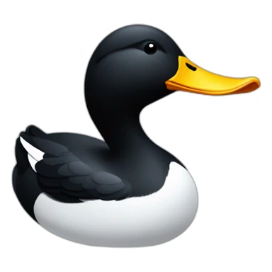 Black Duck, White line around neck, Daffy Duck sticker
