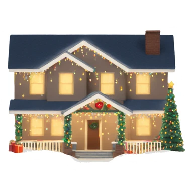 House with Christmas lights  sticker