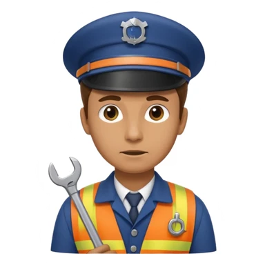 Engineer with wrench,Train Crew. sticker