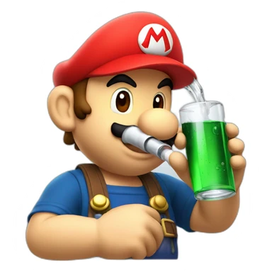 Mario plumber drinking alcohol sticker