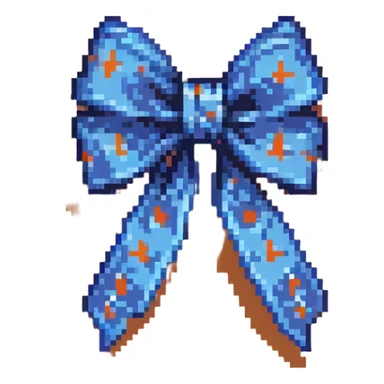 blue decorative ribbon bow pixel art sticker