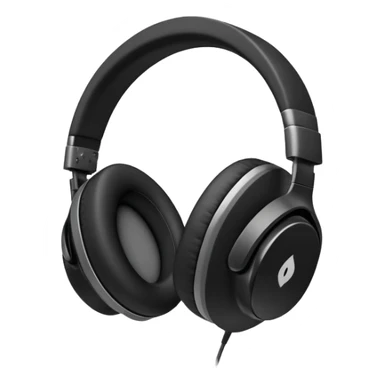 Sleek black over-ear headphones with subtle gray accents sticker