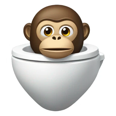 a toilet with monkey head sticking out sticker