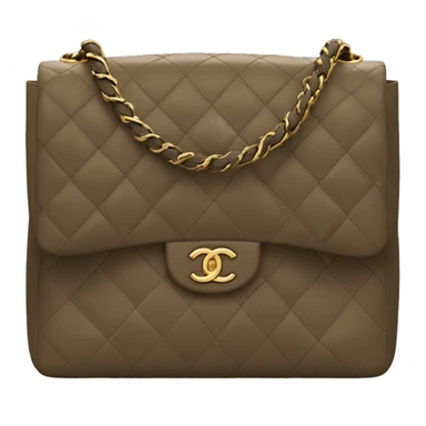 Chanel Flap Bag Color dark khaki brown  sticker
