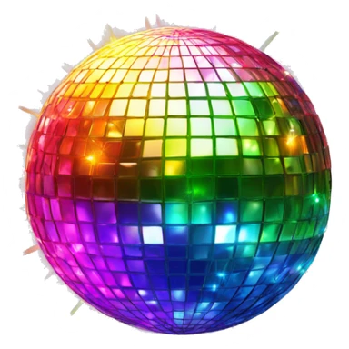 sparkling disco ball reflecting rainbow light. sticker